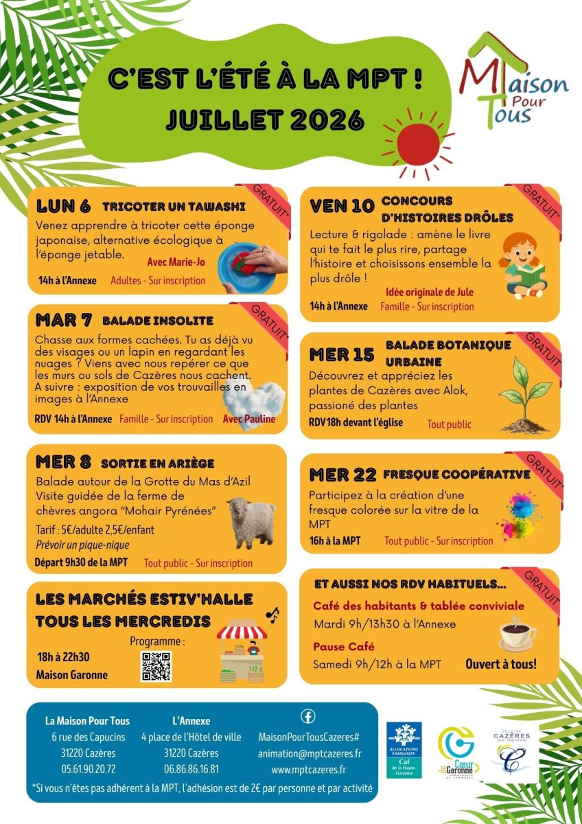 PROGRAMME DE JUILLET