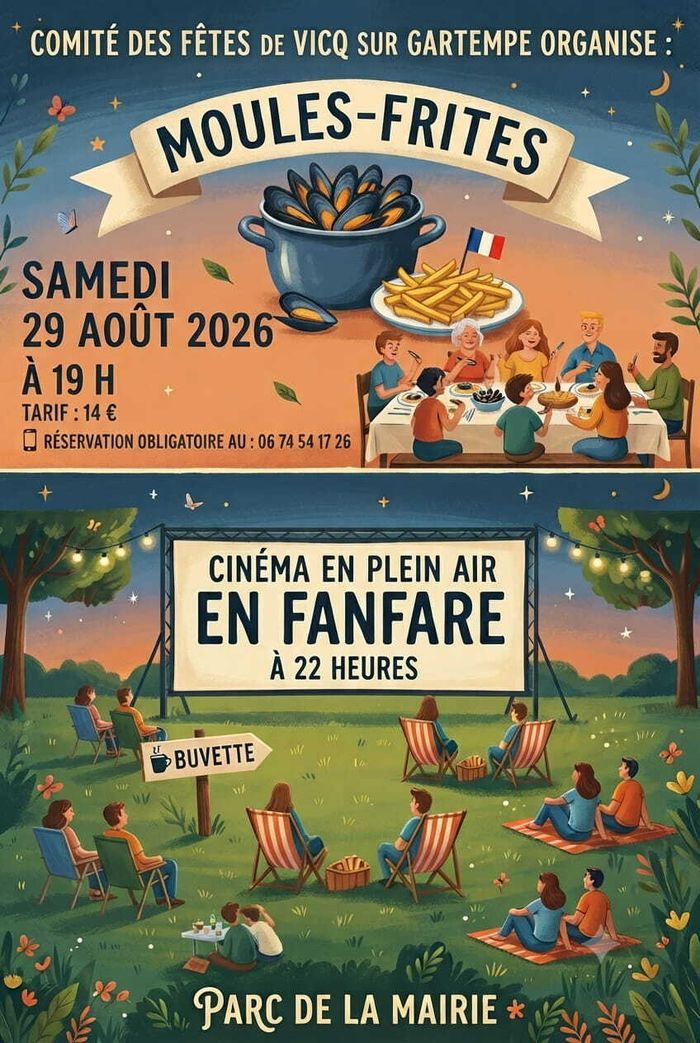 Moules frites et cinéma plein air