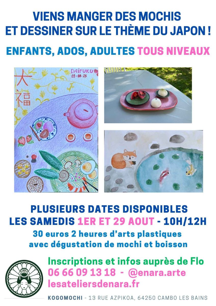 Viens manger des mochis et dessiner sur le thème du Japon !