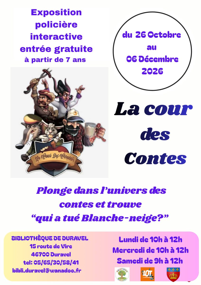 Exposition : "La cour des contes" à la Bibliothèque de Duravel