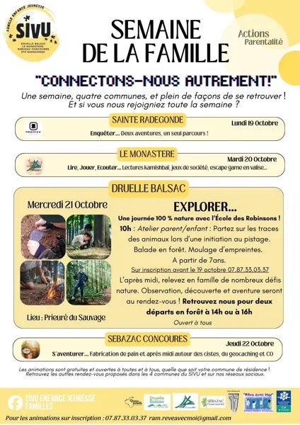 Semaine de la famille : "Connectons-nous autrement !" à Druelle Balsac