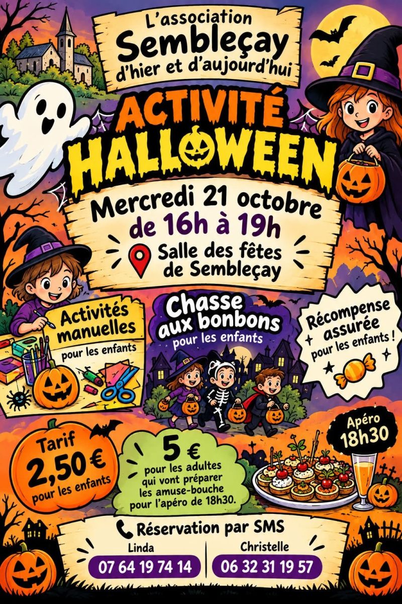 Activité Halloween à Sembleçay