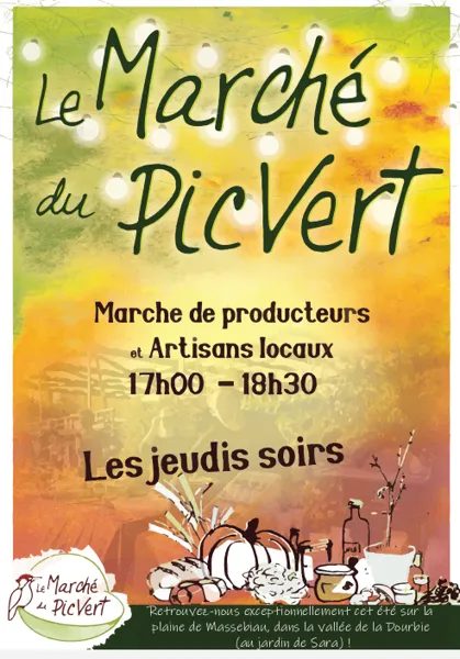 Marché alimentaire de producteurs  " Le Pic Vert du jeudi soir "