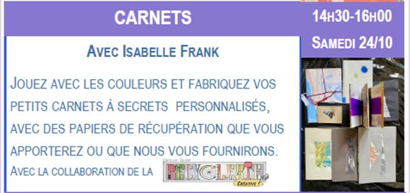 Atelier carnets avec Isabelle Frank