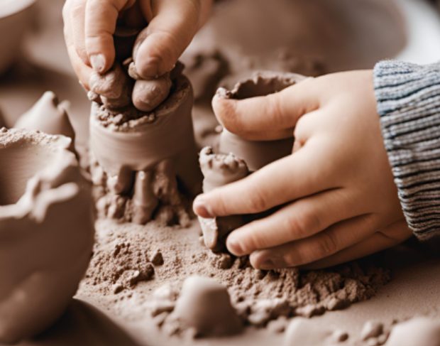 Atelier les mains dans la terre, médiathèque d'Assier