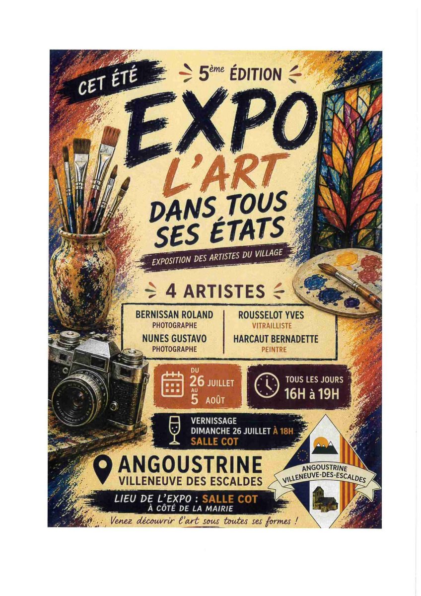 EXPO "L'ART DANS TOUS SES ÉTATS" - ANGOUSTRINE