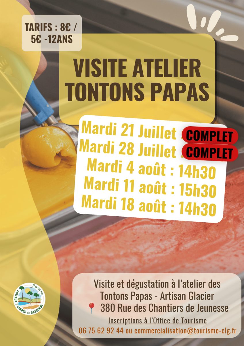 Visite de l'atelier des Tontons Papas - COMPLET
