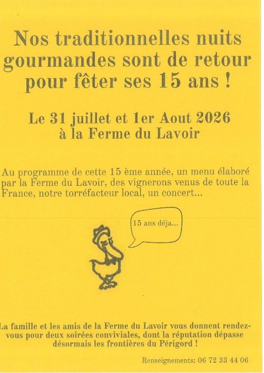 Nuits Gourmandes à la ferme du lavoir