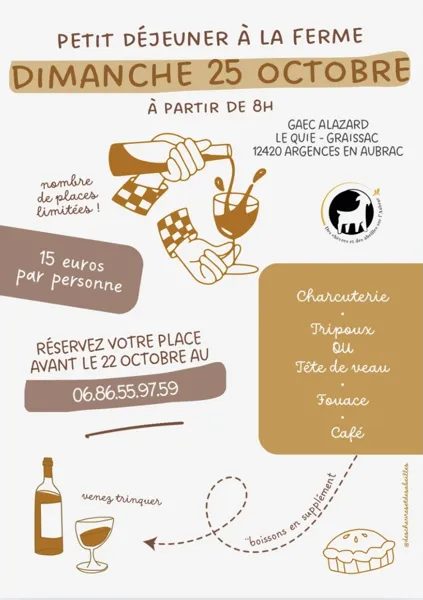 Petit déjeuner à la Ferme Gaec Alazard