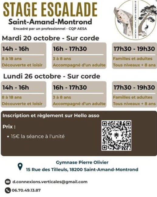 Stage d'escalade de voie