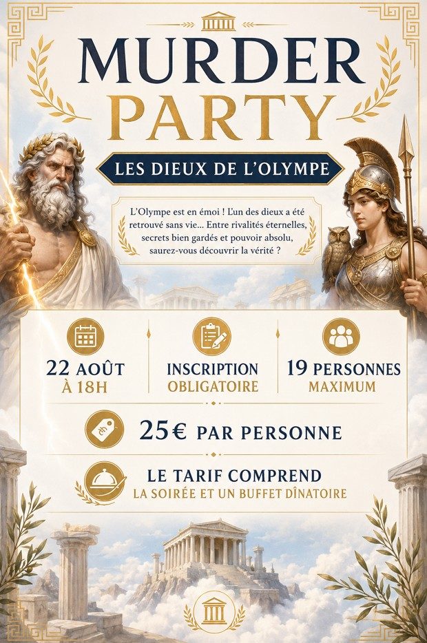 Cacaothé - Soirée Murder Party "Les dieux de l'Olympe"