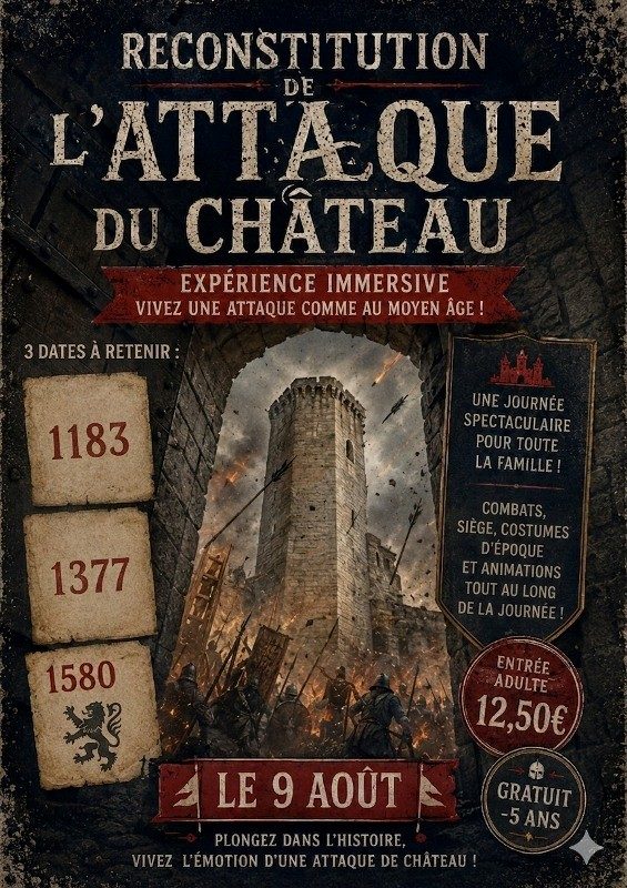 Reconstitution de l'attaque du château de Bourdeilles