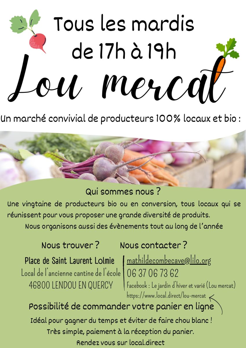 Repas-concert après le Marché bio de Saint-Laurent-Lolmie