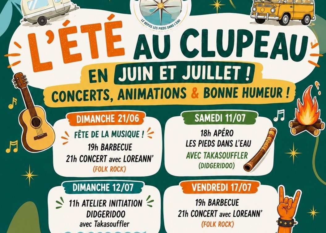 L'Été au Clupeau - apéro musical les pieds dans l'eau