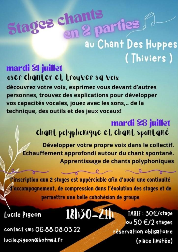 Stage de Chant avec Lucile Pigeon