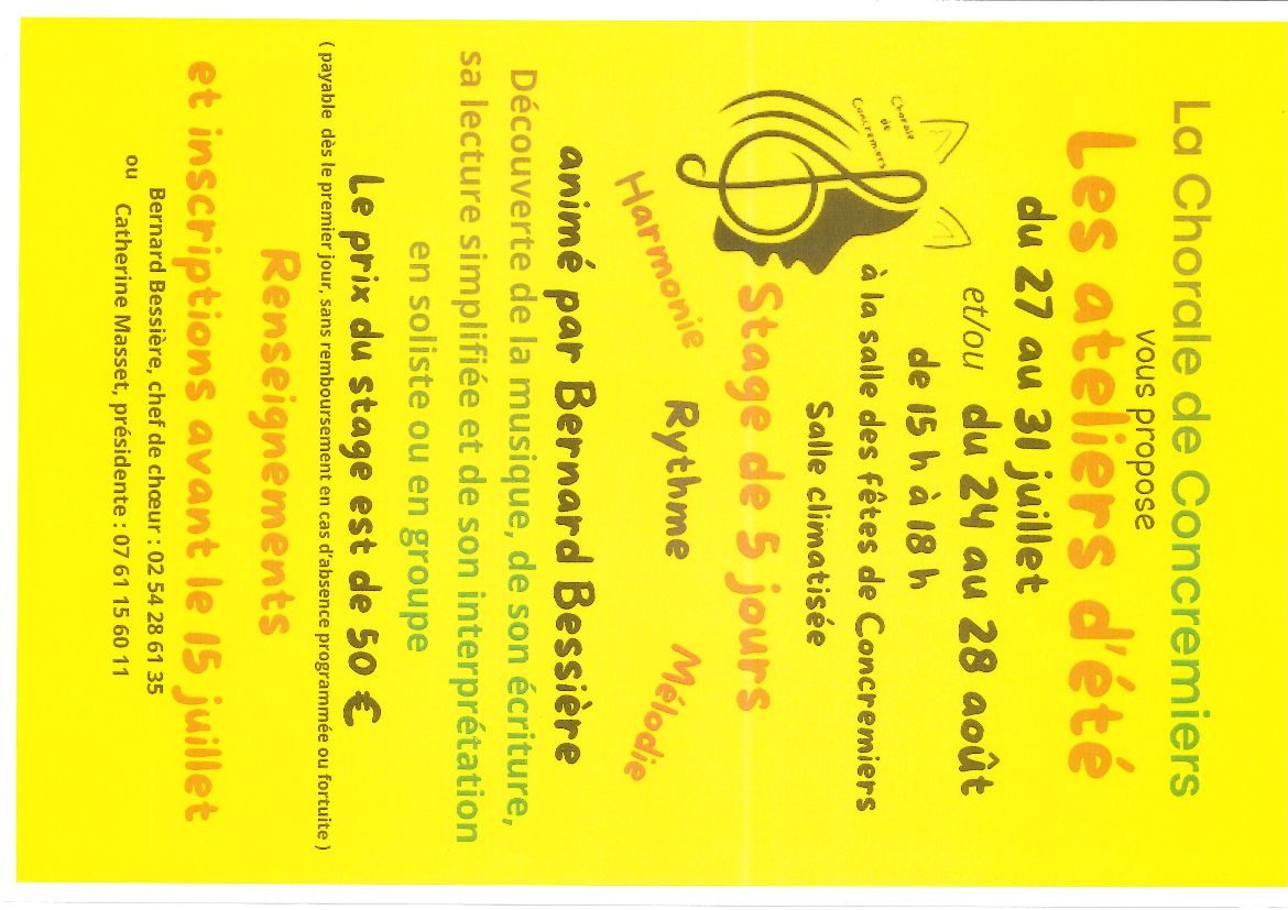 Ateliers d'été de la chorale