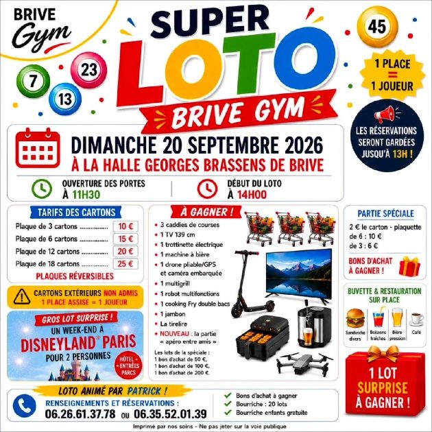 Loto de Brive Gym  (Halle Brassens)