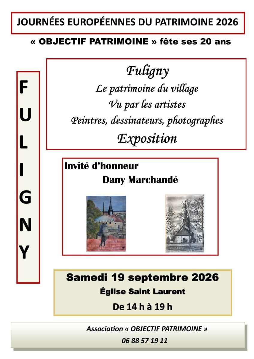 JEP : Exposition "Le patrimoine de Fuligny vu par les artistes, dessinateurs et photographes"