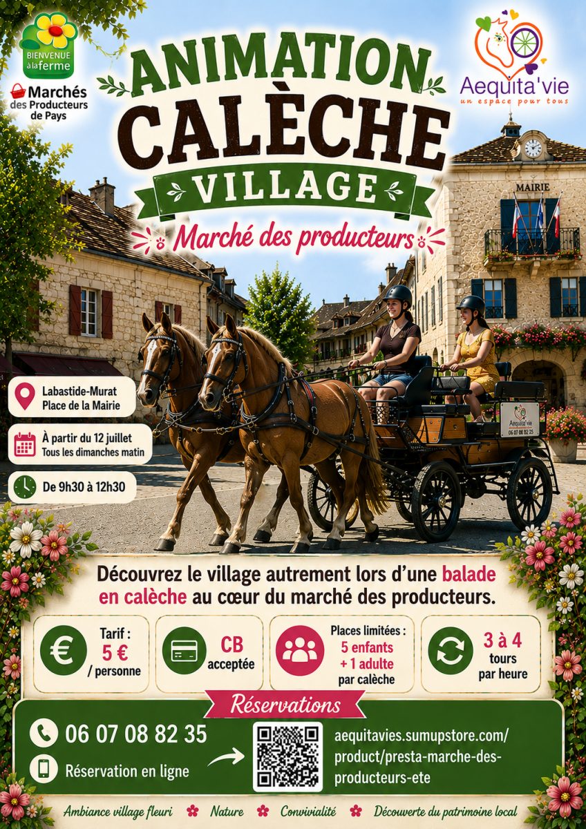 Animation calèche à Labastide-Murat