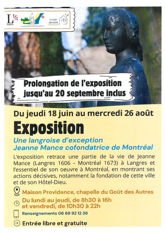 Exposition - Une Langroise d'exception Jeanne Mance