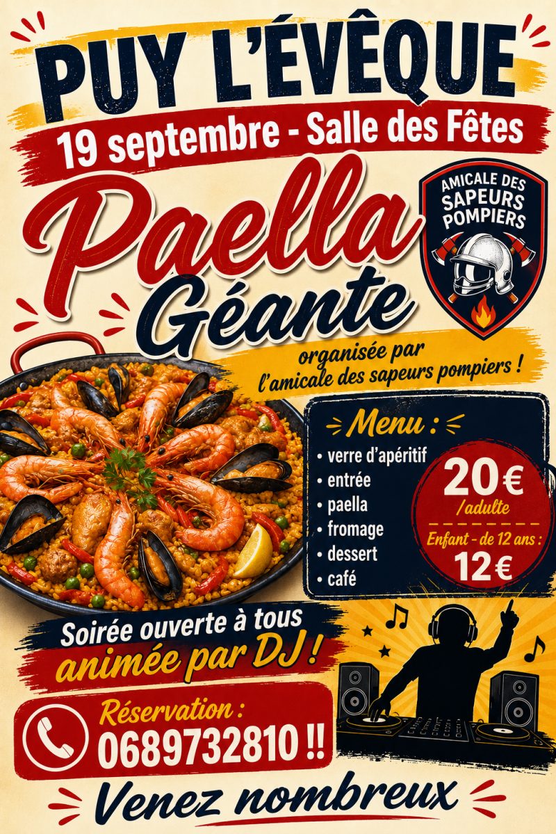 ANNULÉ - Bal des Pompiers - Paella géante !