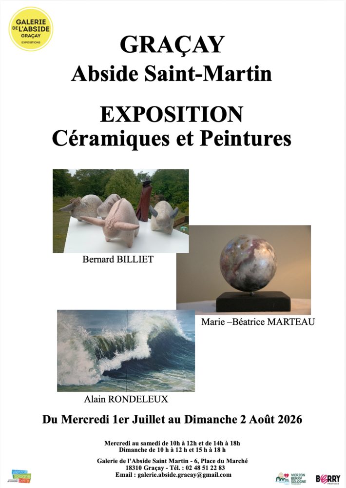 Exposition d'Alain Rondeleux, Bernard Billiet, Marie-Béatrice Marteau