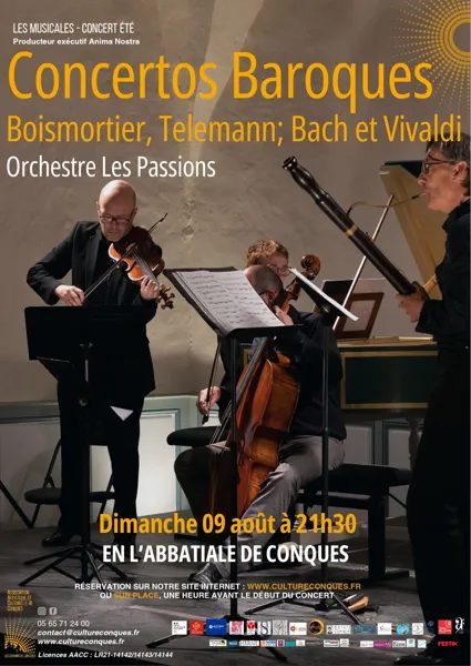 Concert Les Musicales : Concertos Baroques - Orchestre Les Passions