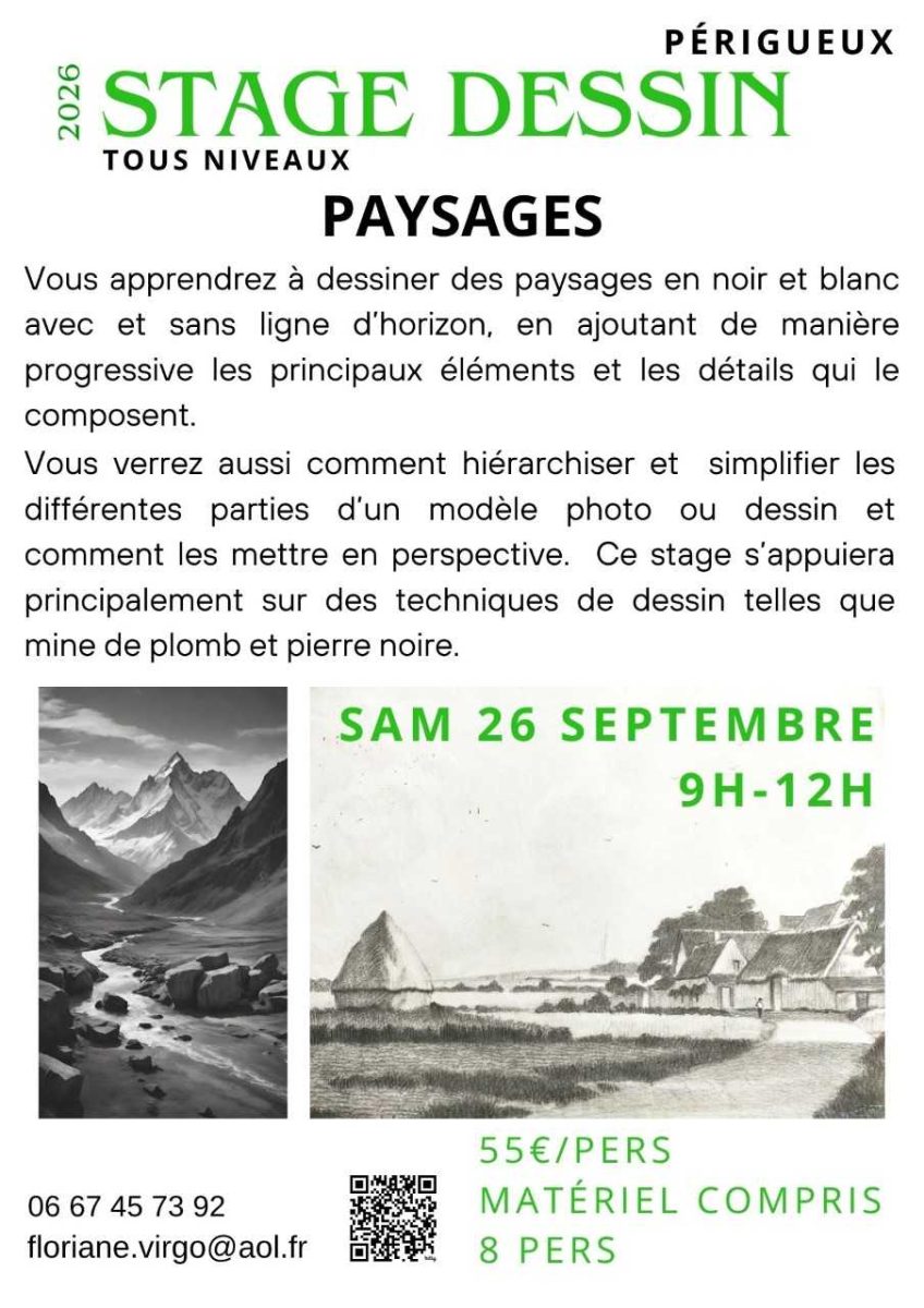 Stage dessin : Dessiner en noir & blanc par Floriane VIRGO