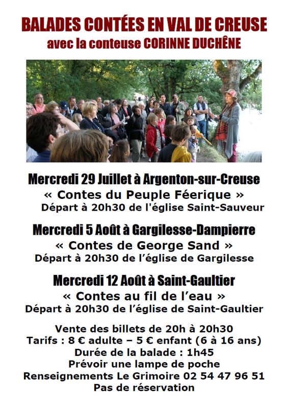 Spectacle et balade contée en Val de Creuse avec la conteuse Corinne Duchêne