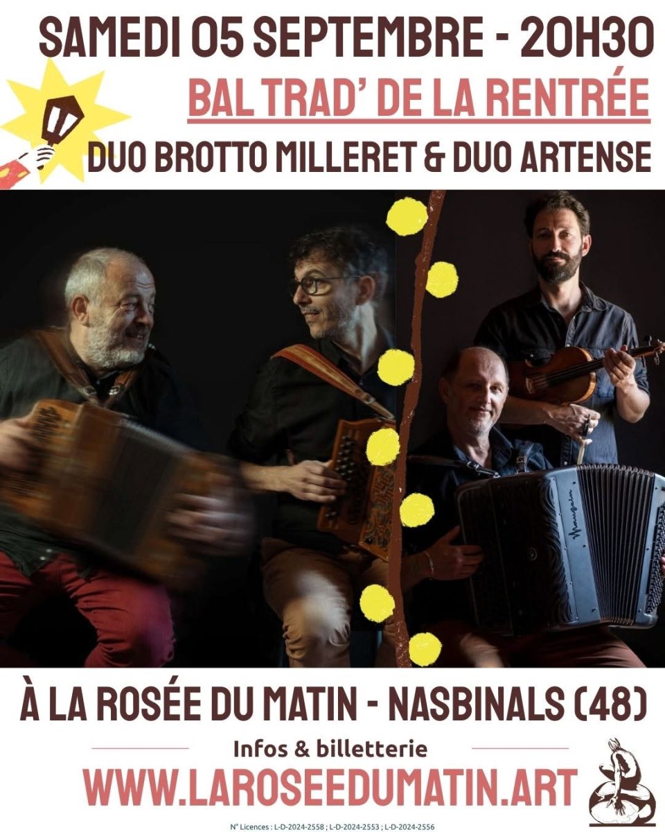 BAL TRAD' DE LA RENTRÉE : DUO BROTTO MILLERET & DUO ARTENSE