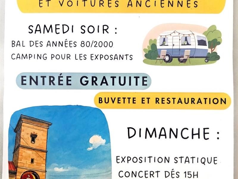 Rassemblement de motos et voitures anciennes
