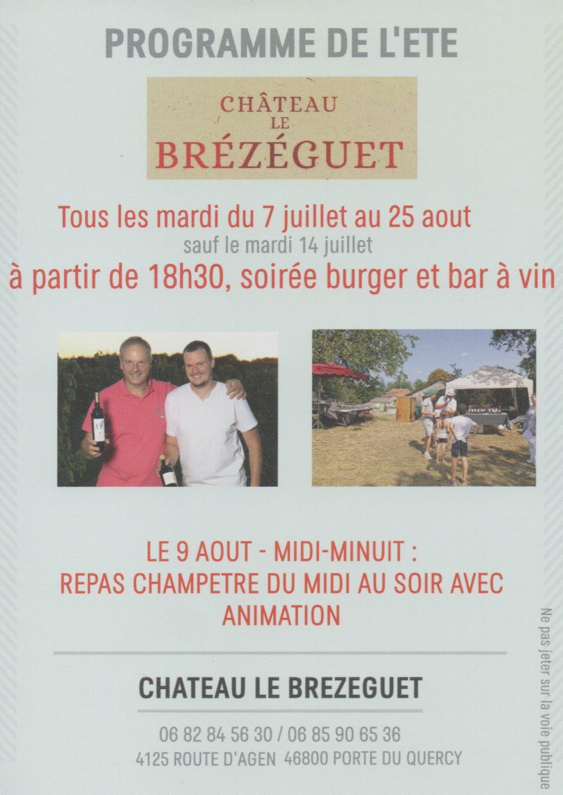Soirée burger et bar à vin au Château Le Brézéguet