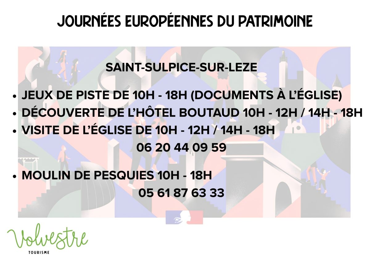 JOURNÉEES EUROPÉENNES DU PATRIMOINE : SAINT-SULPICE-SUR-LÈZE
