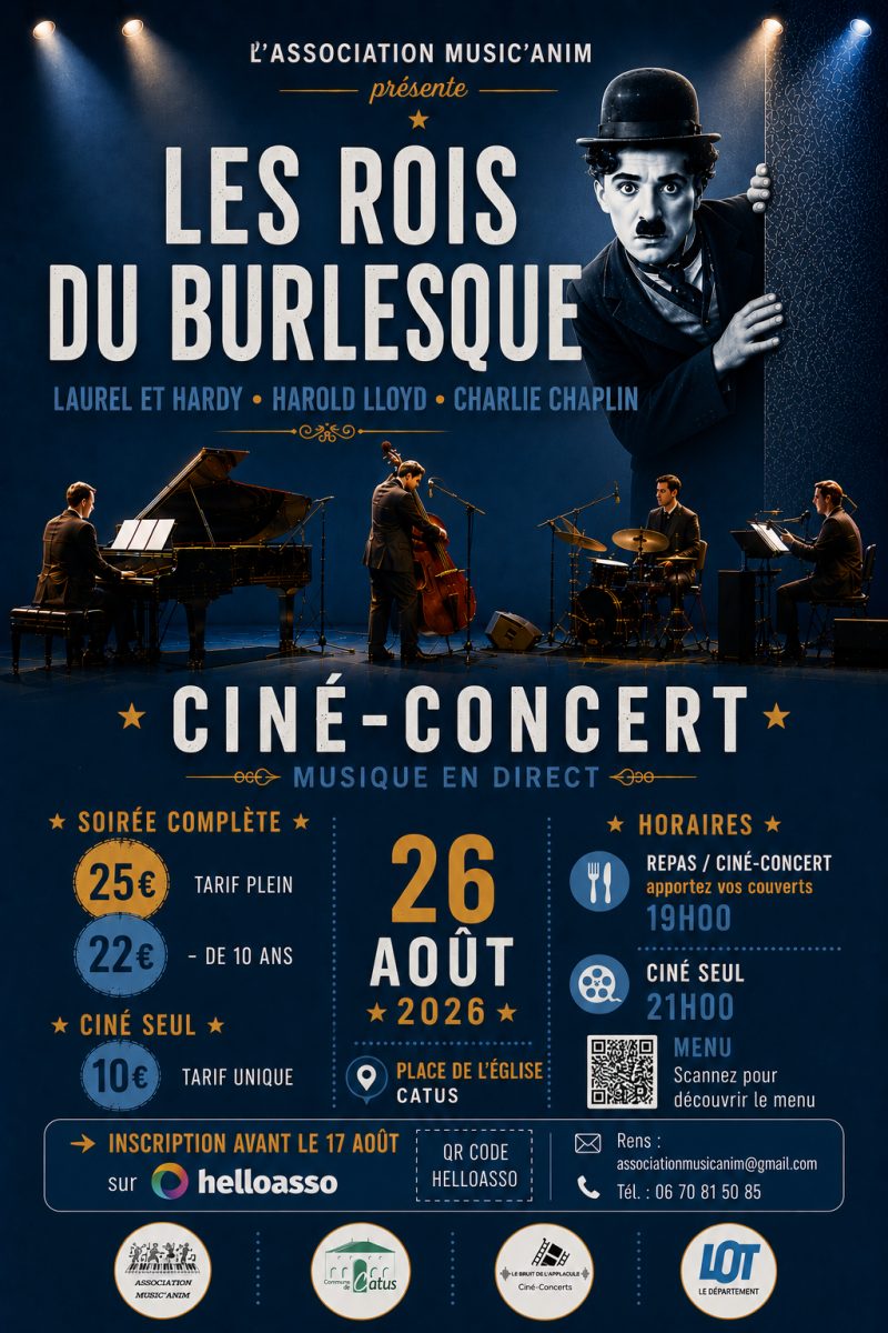 Repas, projections et concert avec Les Rois du Burlesque