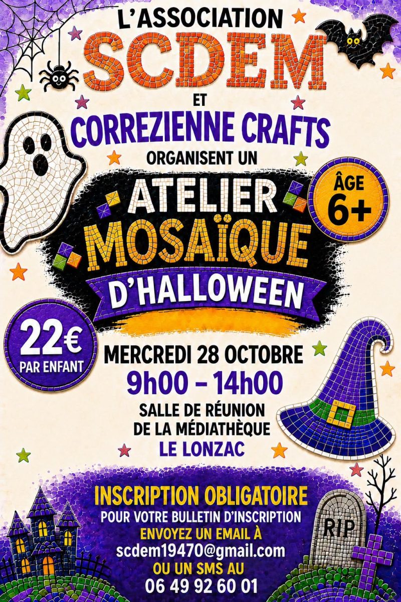 Médiathèque : Atelier mosaïque d'Halloween