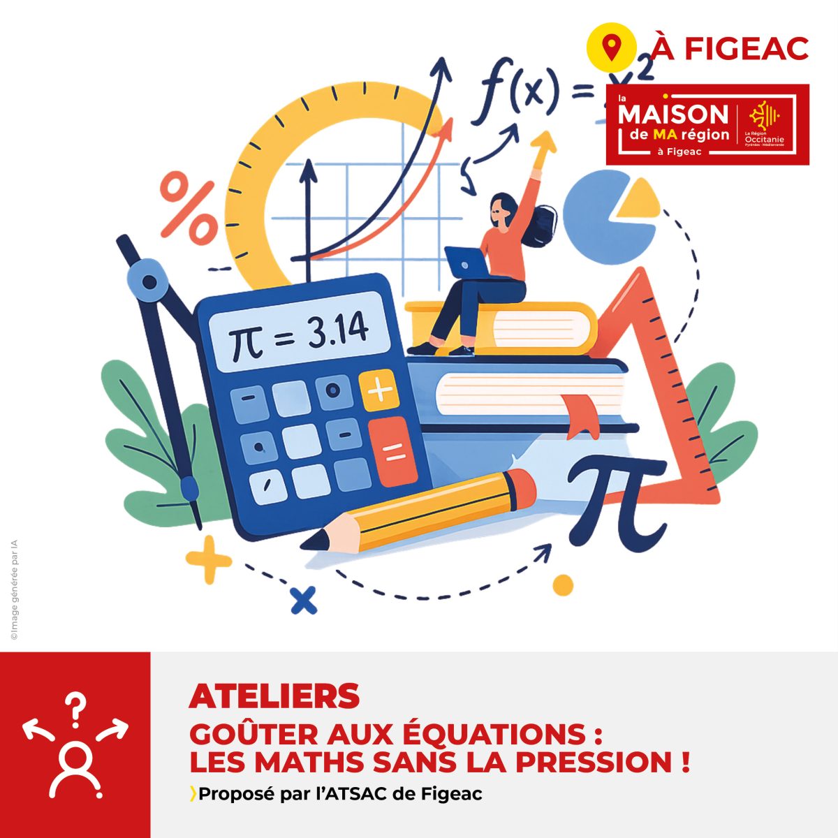 Maison de la Région à Figeac :Atelier "Goûter aux équations : les maths sans la pression"
