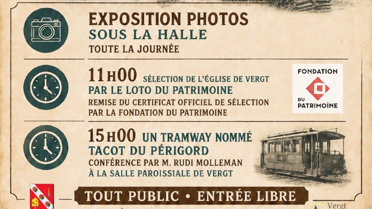 Journées européennes du patrimoine, conférence "Un tramway nommé Tacot du Périgord"