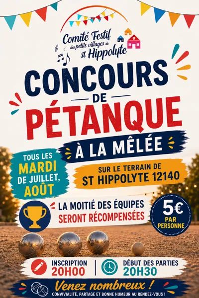 Concours de pétanque à la mélée